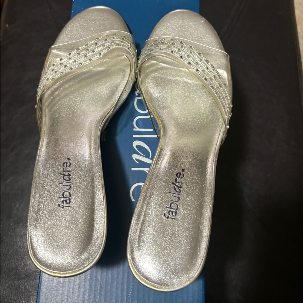 Fabulaire Shoes Womens Size 6.5‎ Clear Slide Ons